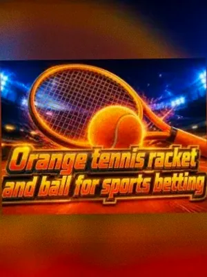 Orange tennis racket and ball for sports betting at Spinfin